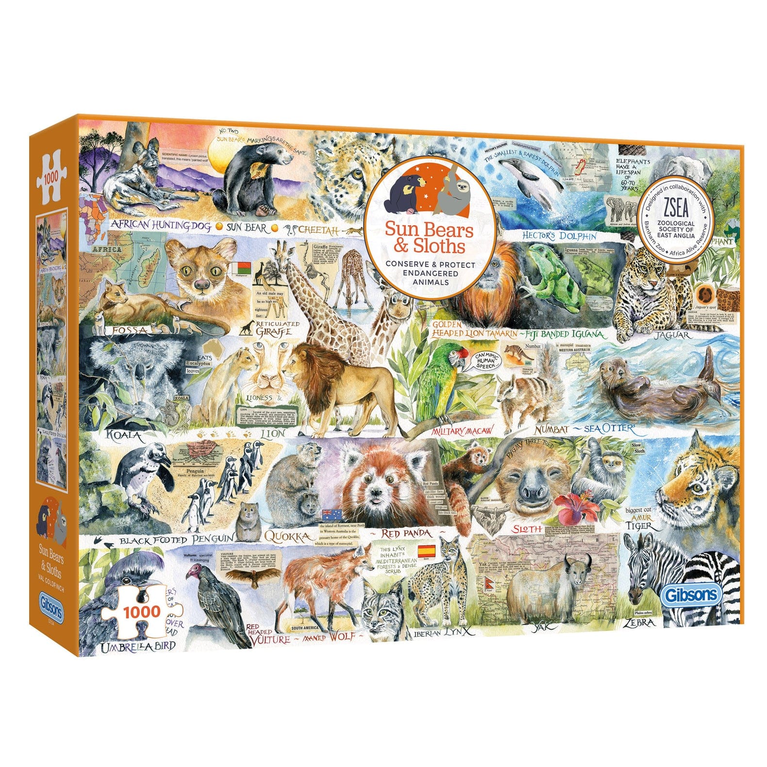 Gibsons - Sun Bears & Sloths - Jigsaw Puzzle 1000 Pieces