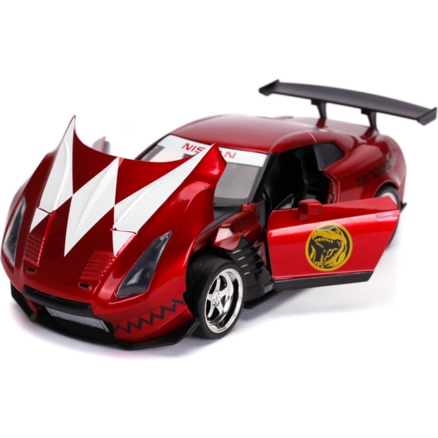 JADA TOYS - POWER RANGERS 2009 NISSAN GT-R WITH RED RANGER 1:24 SCALE DIECAST VEHICLE & FIGURE SET