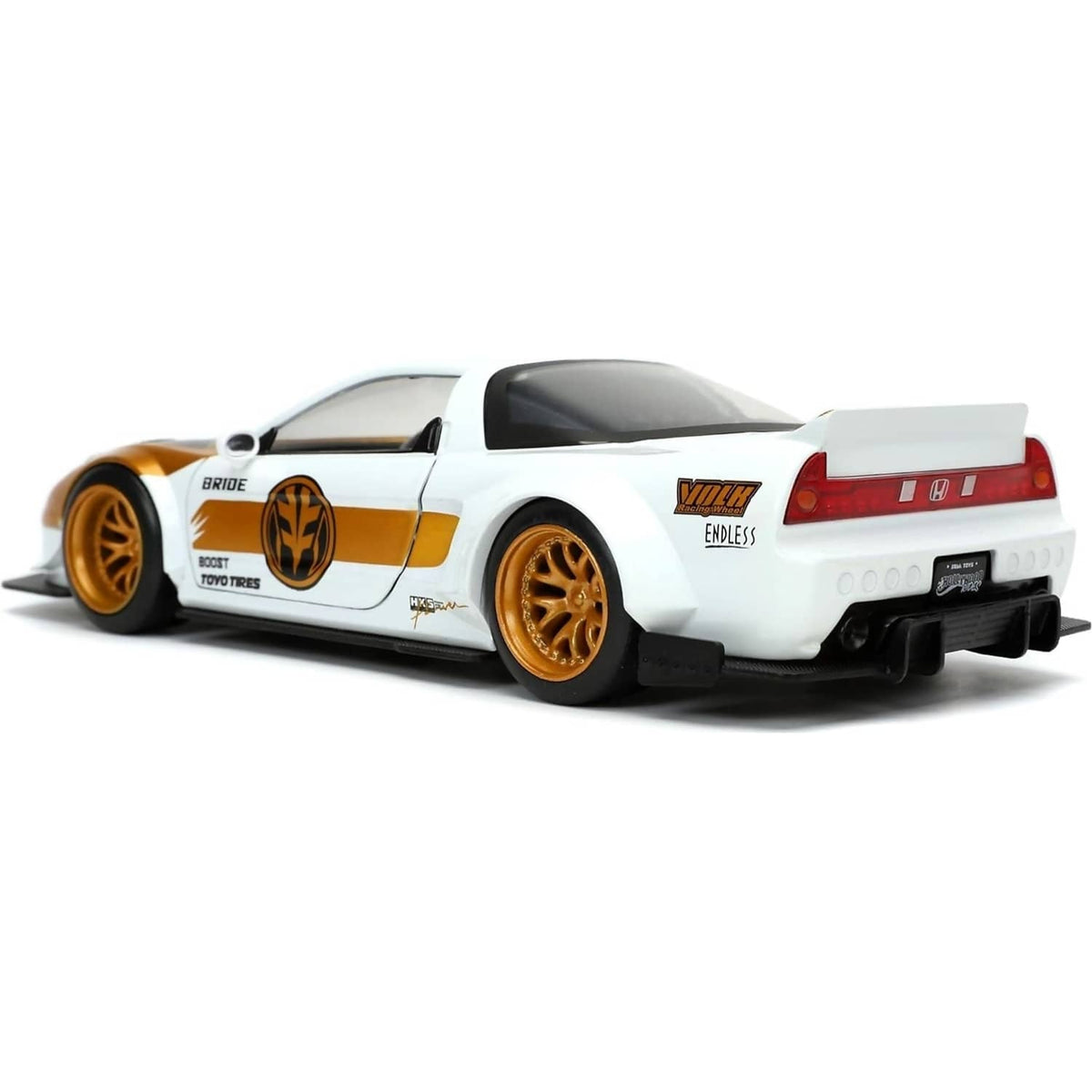 JADA TOYS - POWER RANGERS 2002 HONDA NSX TYPE-R JAPAN SPEC WITH WHITE RANGER 1:24 SCALE DIECAST VEHICLE & FIGURE SET