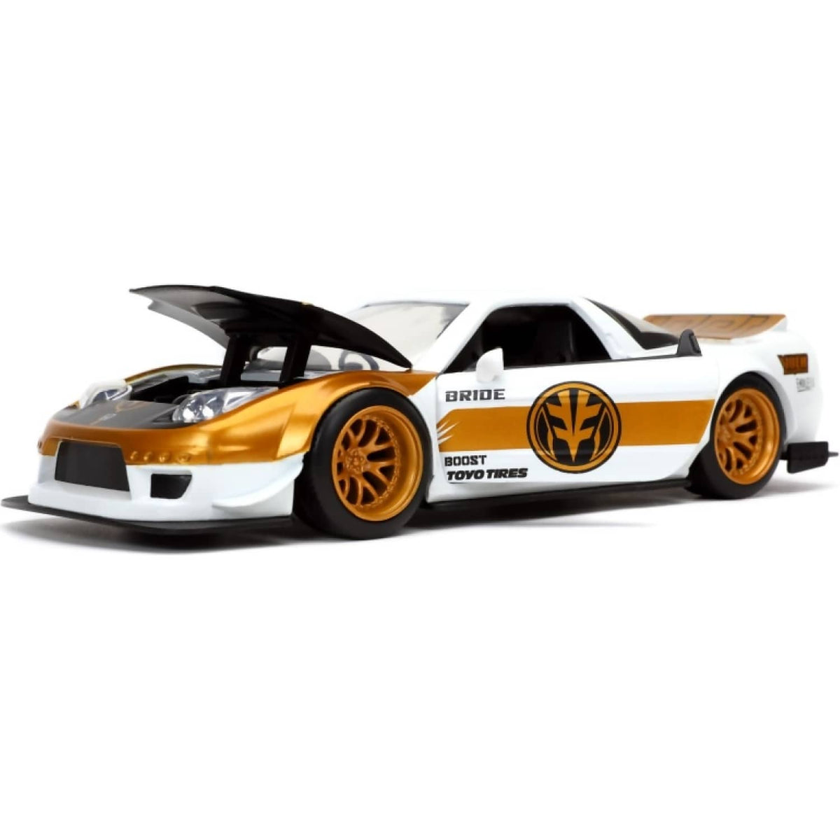 JADA TOYS - POWER RANGERS 2002 HONDA NSX TYPE-R JAPAN SPEC WITH WHITE RANGER 1:24 SCALE DIECAST VEHICLE & FIGURE SET