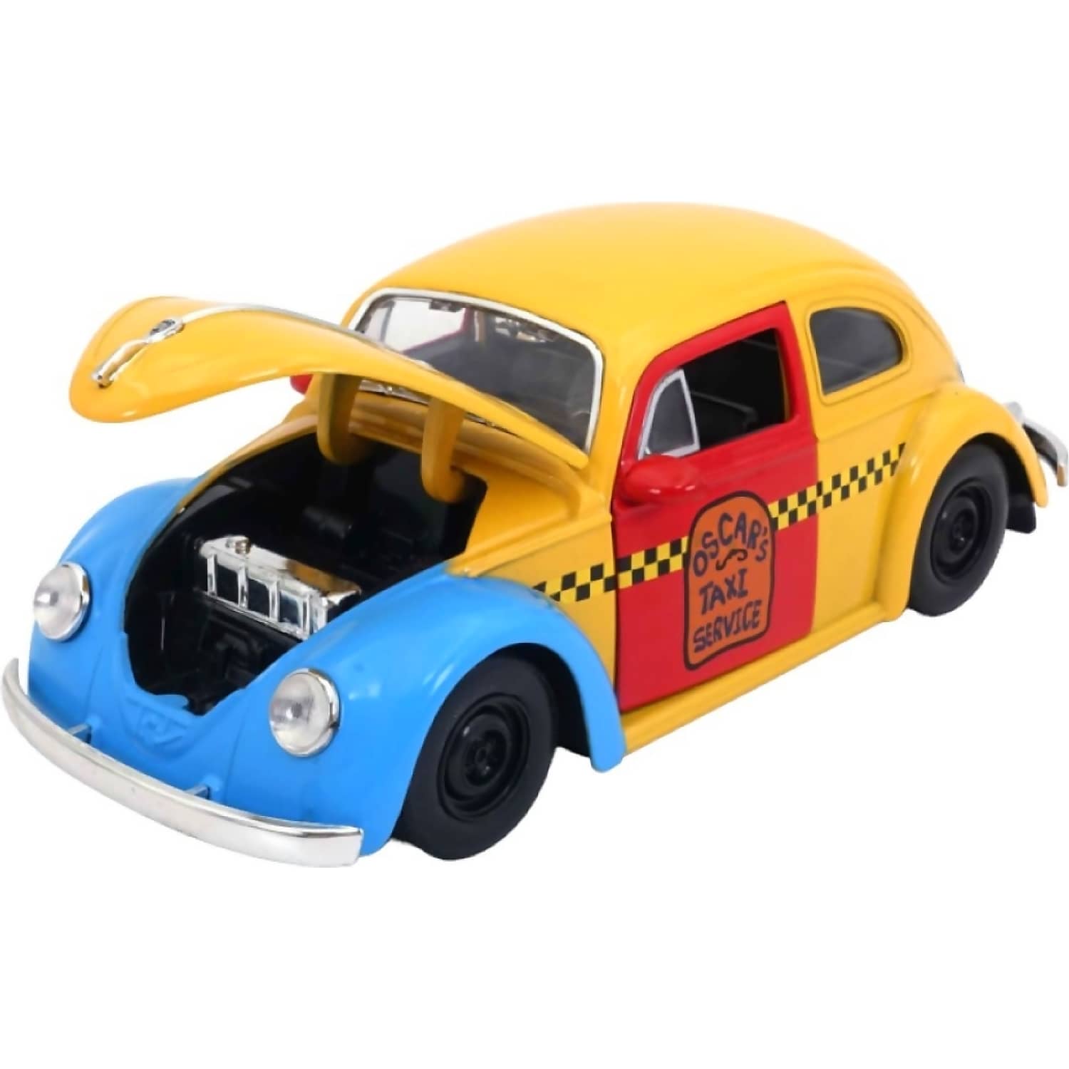 JADA TOYS - SESAME ST 1959 VW BEETLE TAXI WITH OSCAR 1:24 SCALE DIECAST VEHICLE & FIGURE SET