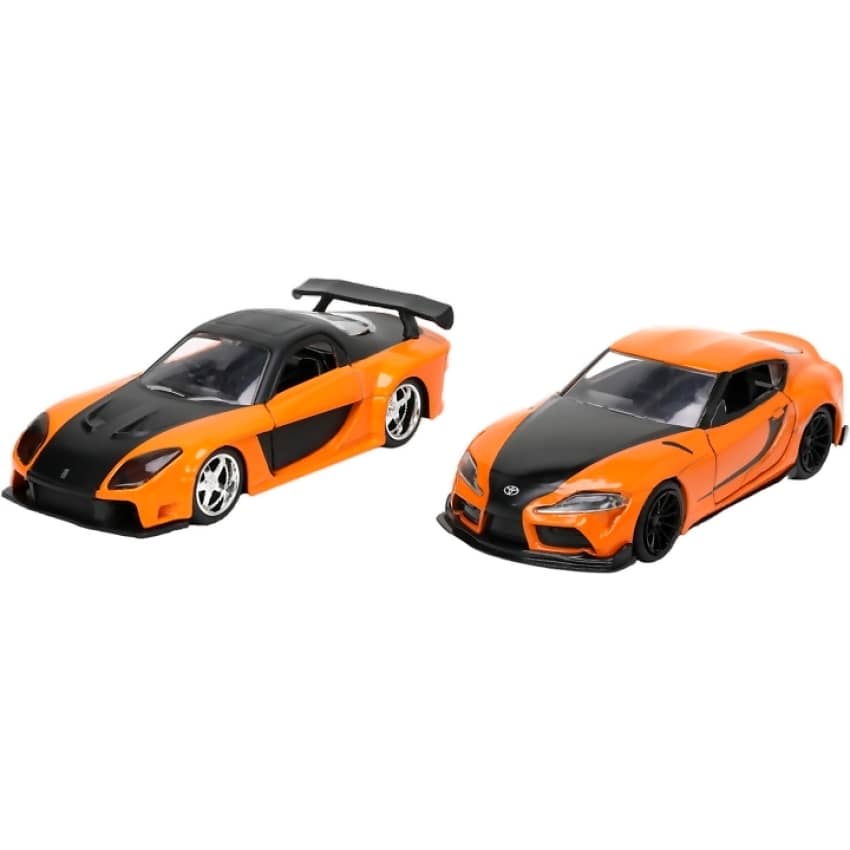 JADA TOYS - FAST & FURIOUS HAN'S MAZDA RX-7 & TOYOTA GR SUPRA 1:32 SCALE DIECAST VEHICLE 2-PACK