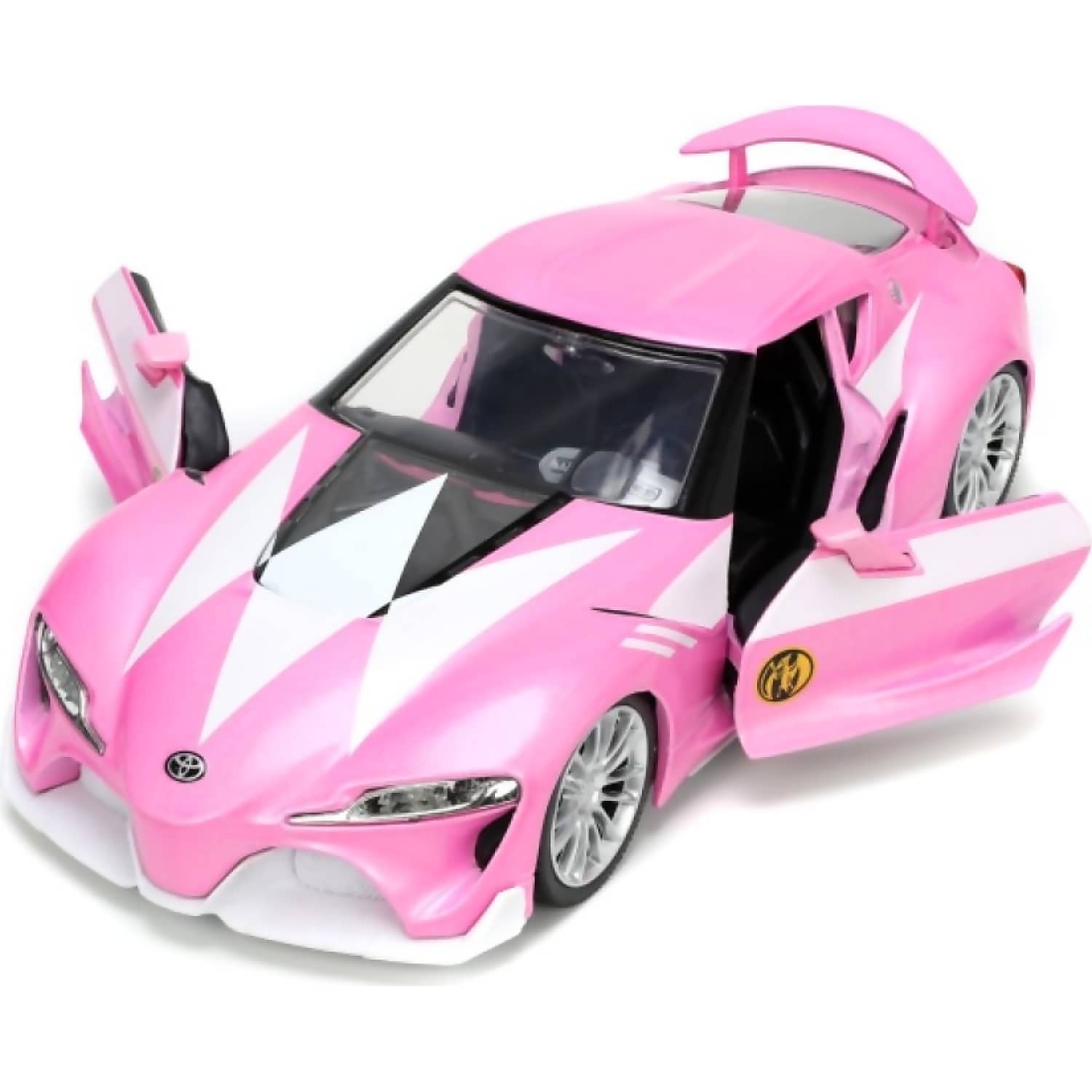 JADA TOYS - POWER RANGERS TOYOTA FT-1 WITH PINK RANGER 1:24 SCALE DIECAST VEHICLE FIGURE SET