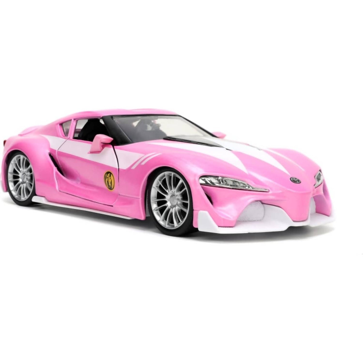 JADA TOYS - POWER RANGERS TOYOTA FT-1 WITH PINK RANGER 1:24 SCALE DIECAST VEHICLE FIGURE SET