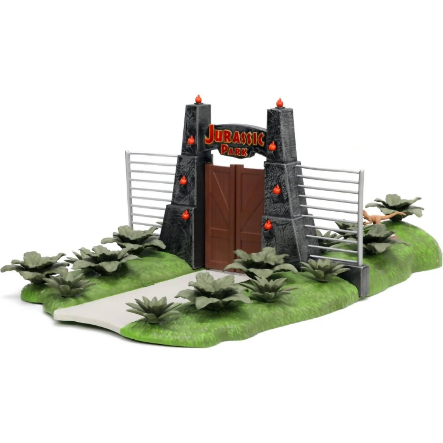 JADA TOYS - JURASSIC PARK 30TH ANIVERSARY NANO SCENE DIORAMA WITH 2 VEHICLES SCALE DIECAST SET