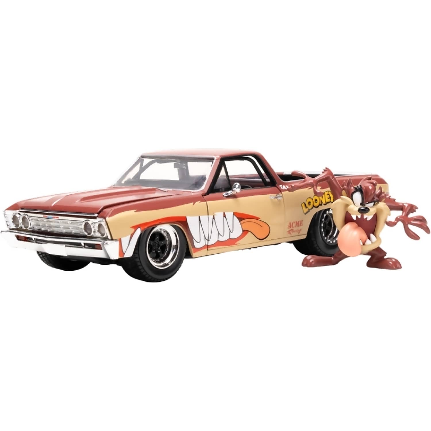 JADA TOYS - LOONEY TUNES CHEVY EL CAMINO WITH TASSIE DEVIL 1:24 SCALE DIECAST VEHICLE & FIGURE SET