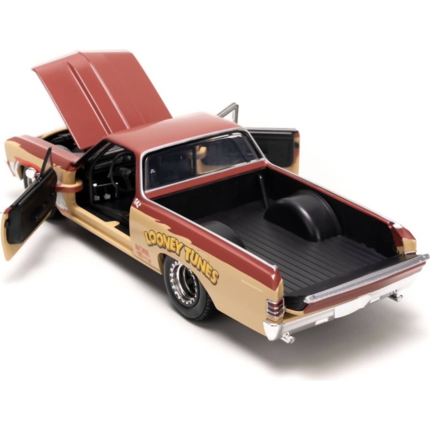JADA TOYS - LOONEY TUNES CHEVY EL CAMINO WITH TASSIE DEVIL 1:24 SCALE DIECAST VEHICLE & FIGURE SET