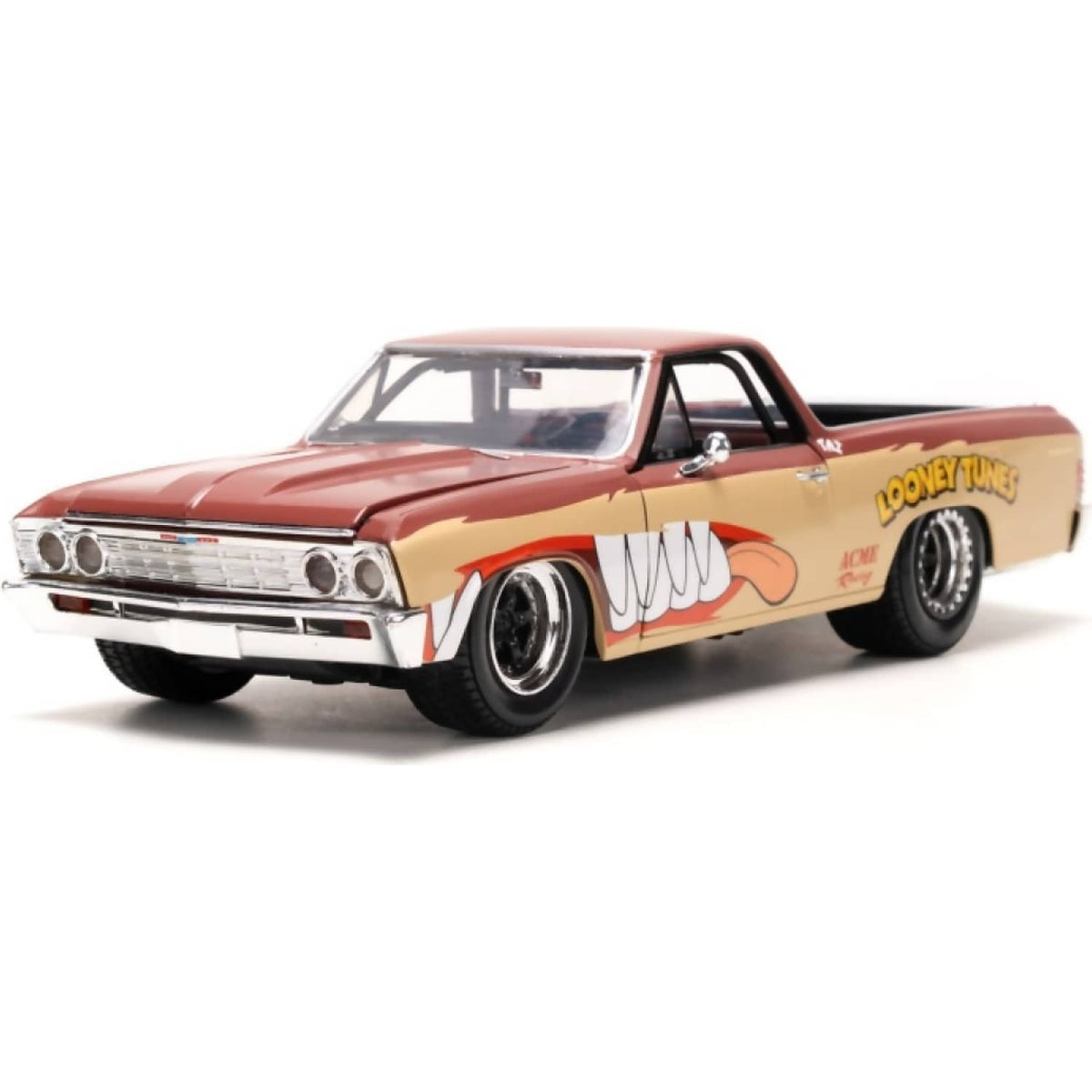 JADA TOYS - LOONEY TUNES CHEVY EL CAMINO WITH TASSIE DEVIL 1:24 SCALE DIECAST VEHICLE & FIGURE SET