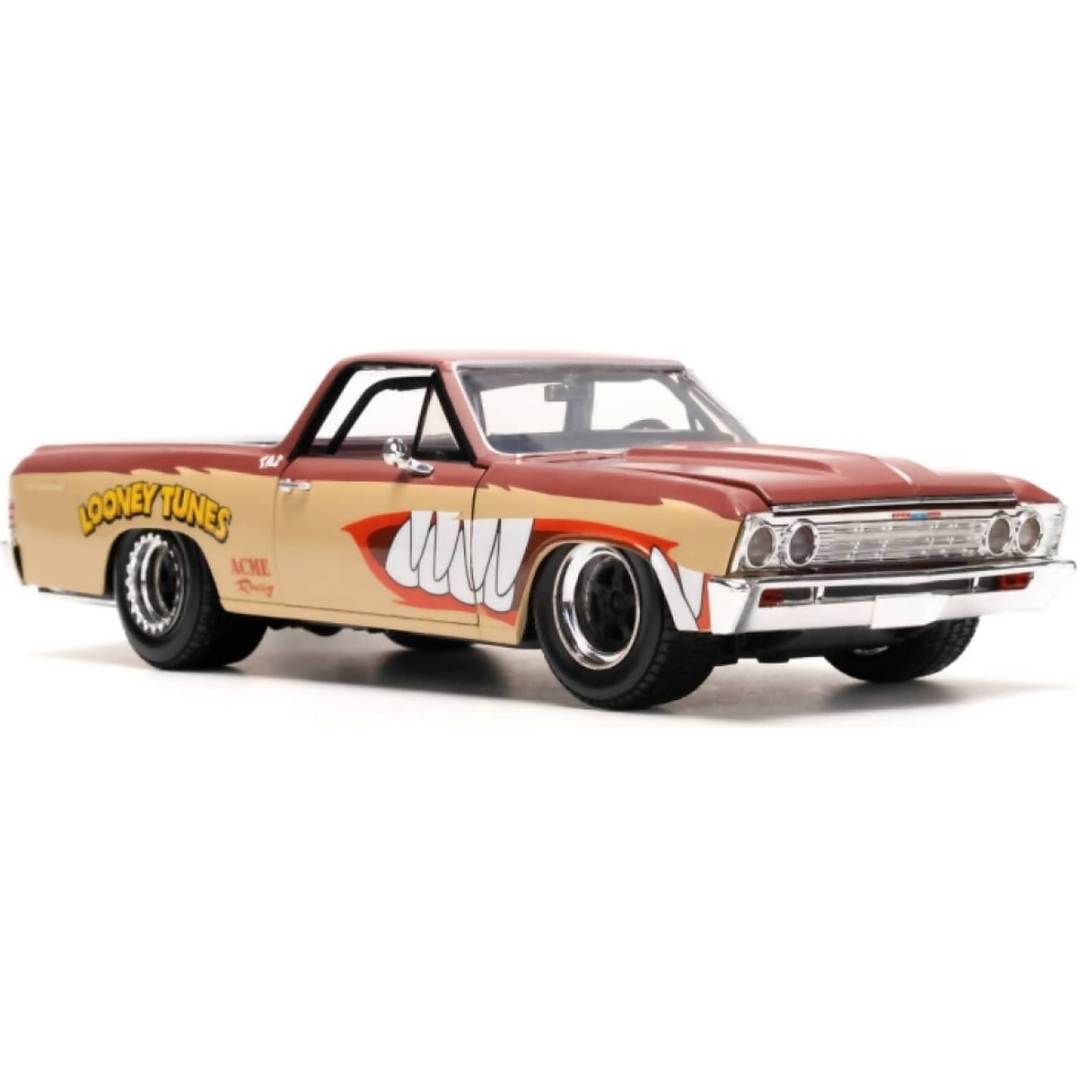 JADA TOYS - LOONEY TUNES CHEVY EL CAMINO WITH TASSIE DEVIL 1:24 SCALE DIECAST VEHICLE & FIGURE SET