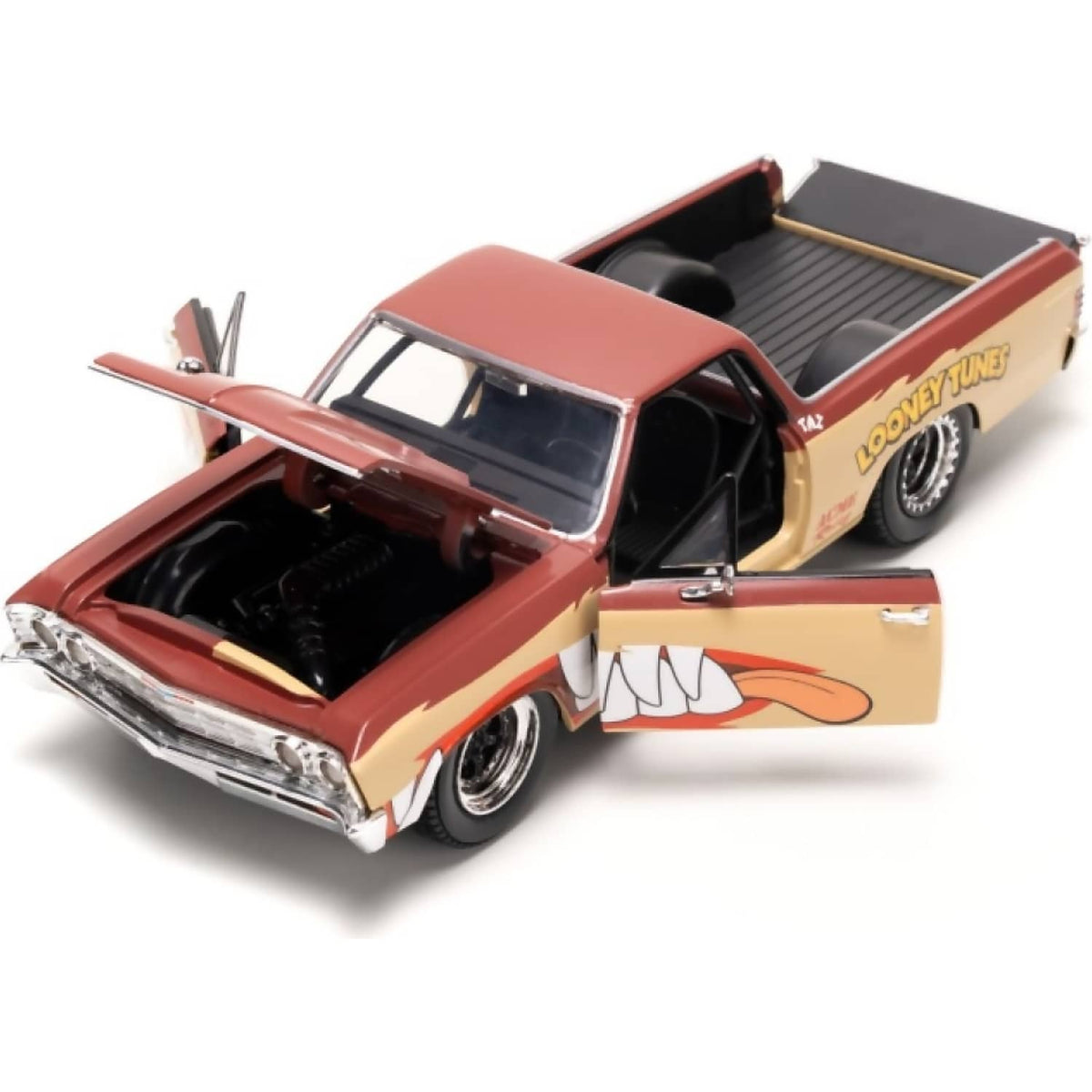 JADA TOYS - LOONEY TUNES CHEVY EL CAMINO WITH TASSIE DEVIL 1:24 SCALE DIECAST VEHICLE & FIGURE SET
