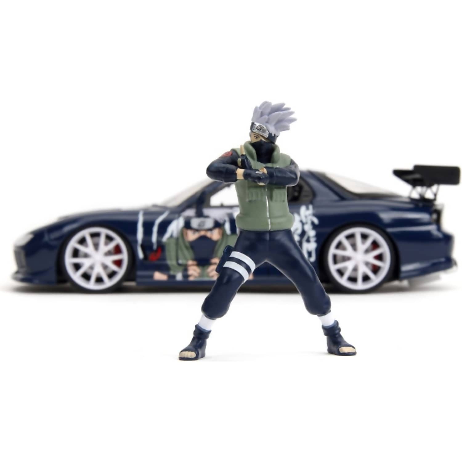 JADA TOYS - 1993 MAZDA RX-7 V2 WITH NARUTO SHIPPUDEN ARTWORK & KAKASHI HATAKE FIGURE 1:24 SCALE DIECAST VEHICLE & FIGURE SET