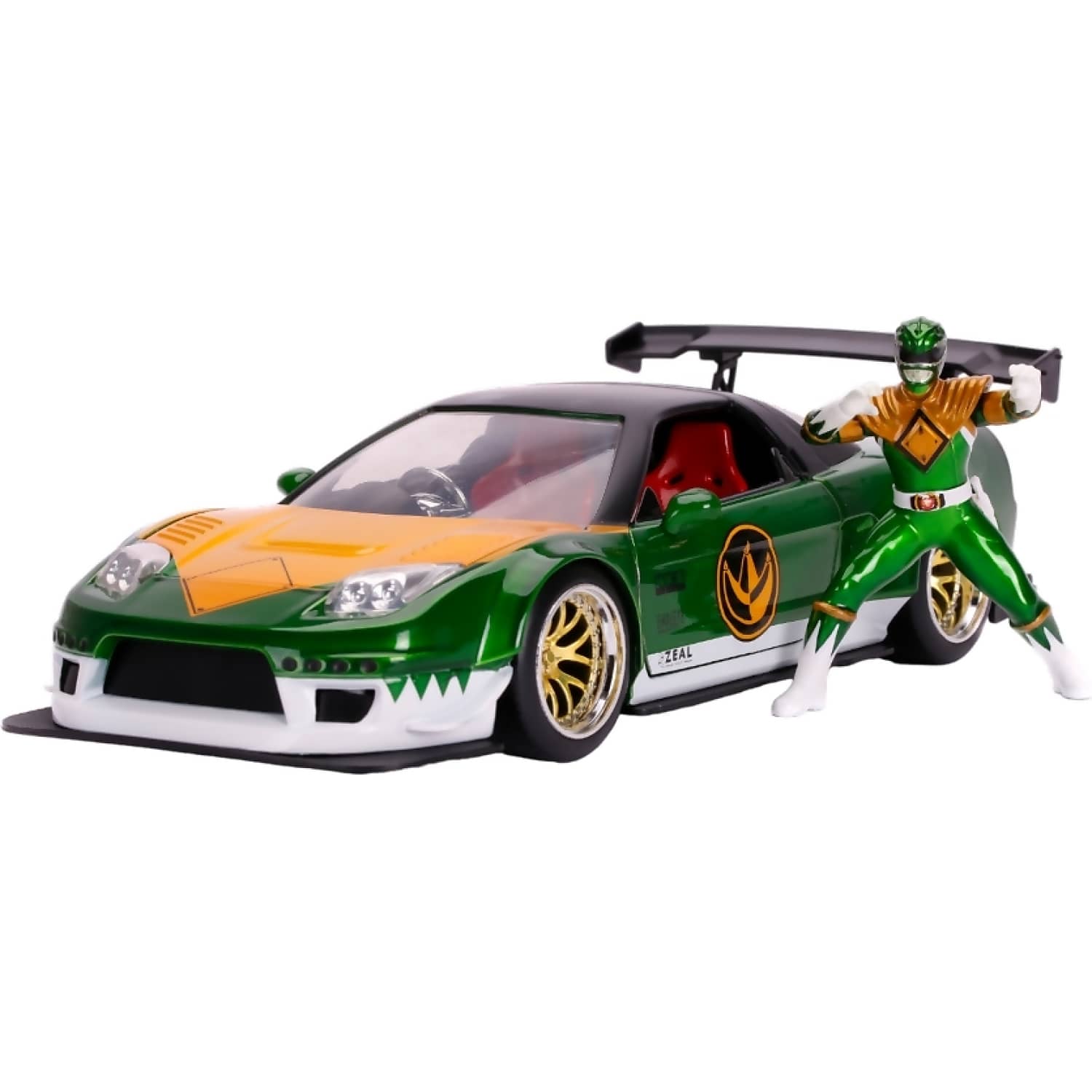 JADA TOYS - POWER RANGERS 2002 HONDA NSX TYPE-R JAPAN SPEC WITH GREEN RANGER 1:24 SCALE SCALE DIECAST VEHICLE & FIGURE SET
