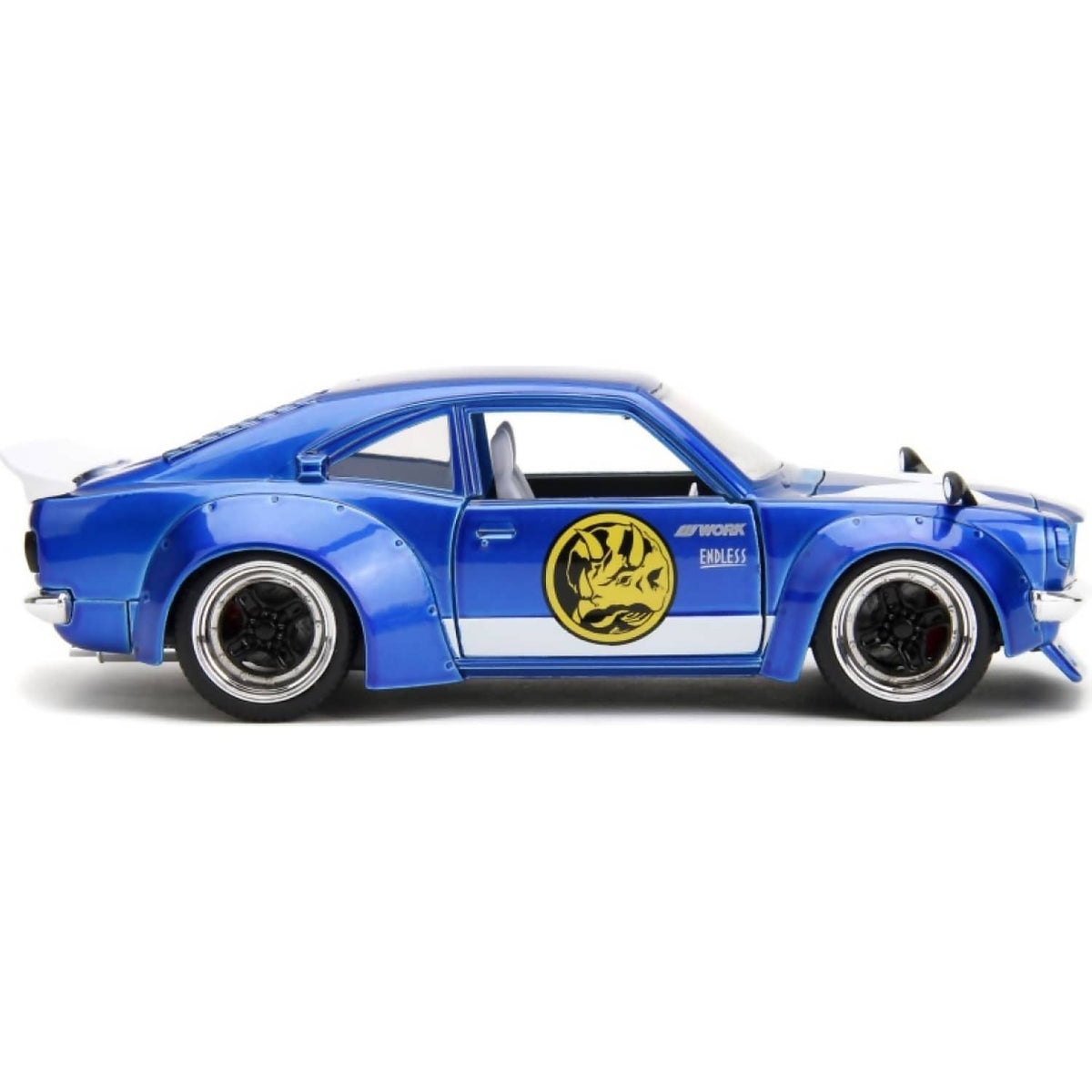 JADA TOYS - POWER RANGERS 1974 MAZDA RX-3 WITH BLUE RANGER 1:24 SCALE DIECAST VEHICLE & FIGURE SET