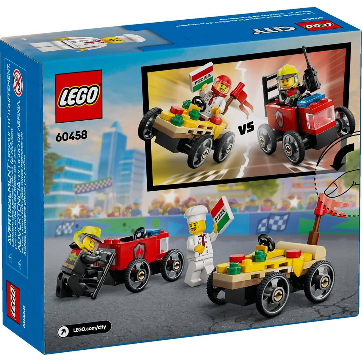 LEGO® 60458 Pizza Vs. Fire Truck Race Car Pack - City