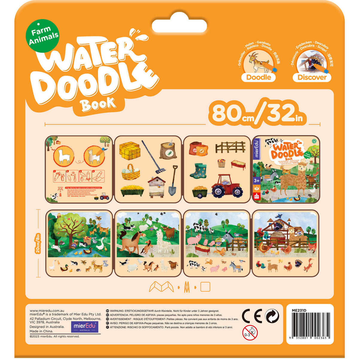 mierEdu - Water Doodle Book Farm Animals