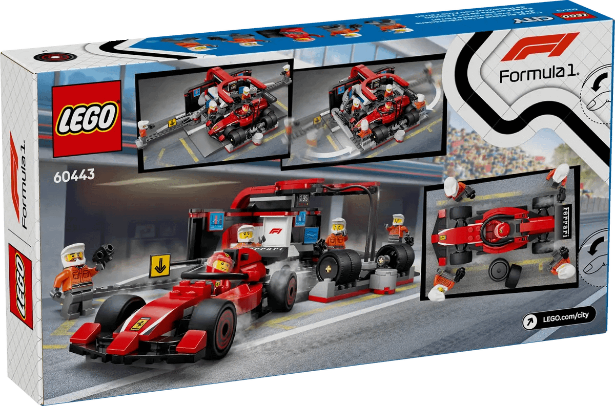 LEGO® 60443 F1 Pit Stop & Pit Crew with Ferrari Car - City