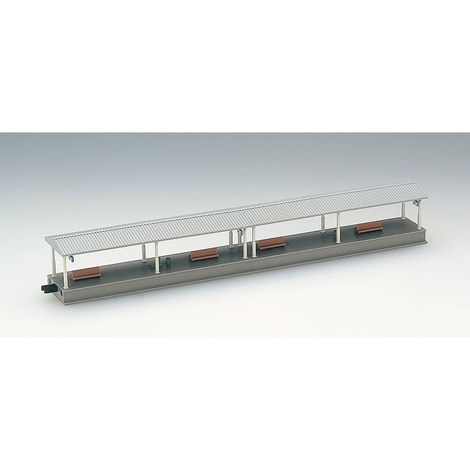 TOMIX - LOW LEVEL ISLAND PLATFORM EXTENSION WITH SHELTER N SCALE - MODEL RAILWAY ACCESSORY