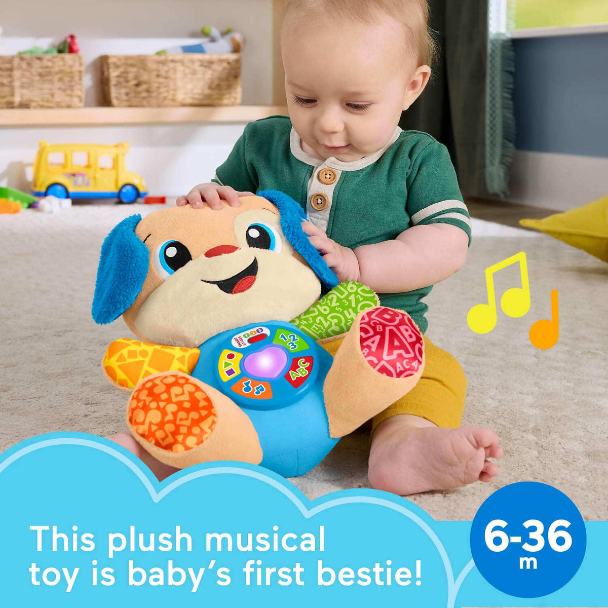 Fisher-Price - Laugh & Learn Smart Stages Puppy Plush Musical Learning Toy For Baby & Toddler