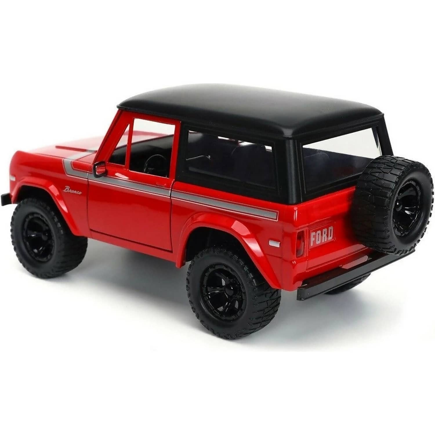 JADA TOYS - JUST TRUCKS 1973 RED FORD BRONCO HARD TOP 1:24 SCALE DIECAST VEHICLE
