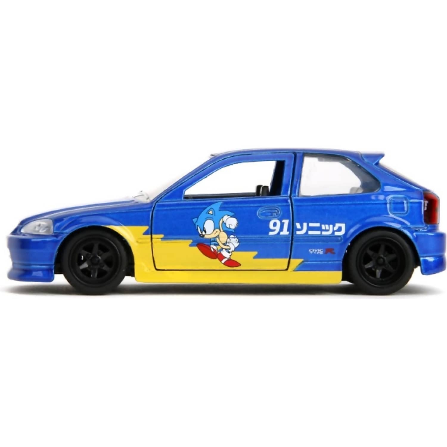 JADA TOYS - SONIC THE HEDGEHOG 1997 HONDA CIVIC TYPE-R 1:32 SCALE DIECAST VEHICLE