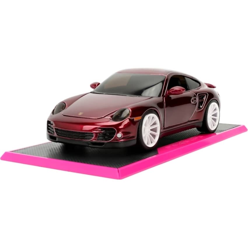 JADA TOYS - PINK SLIPS PORSCHE 911 TURBO (997) DARK METALLIC RED 1:24 SCALE DIECAST VEHICLE