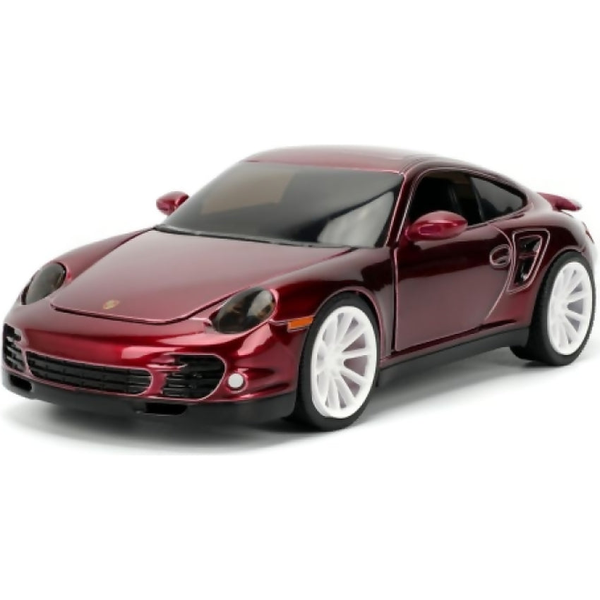 JADA TOYS - PINK SLIPS PORSCHE 911 TURBO (997) DARK METALLIC RED 1:24 SCALE DIECAST VEHICLE