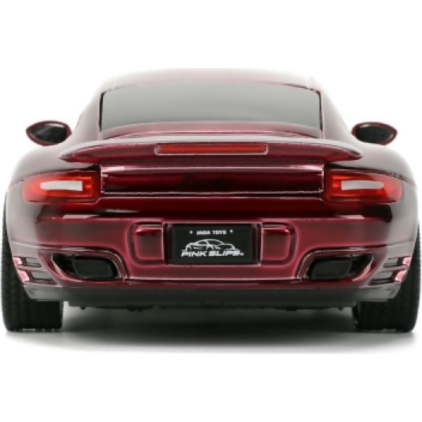 JADA TOYS - PINK SLIPS PORSCHE 911 TURBO (997) DARK METALLIC RED 1:24 SCALE DIECAST VEHICLE