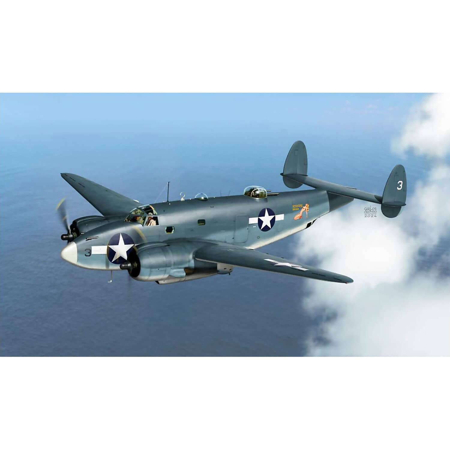 ACADEMY - SCALE 1/72 USN PV-1 PATROL BOMBER W/AUS DECALS PLASTIC MODEL KIT (12587)