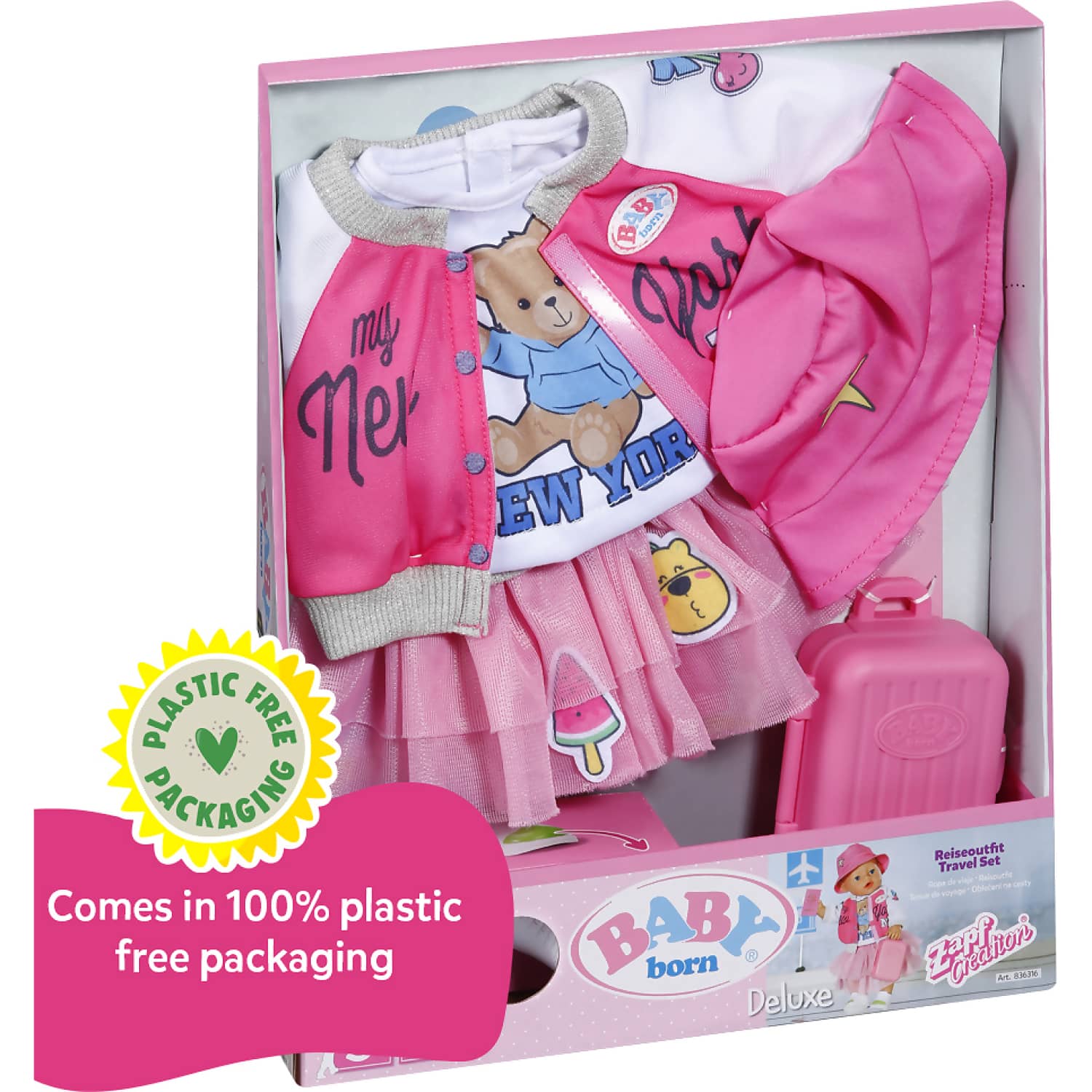 BABY born - Baby Doll Deluxe Travel Outfit Set 43cm (doll Not Included)