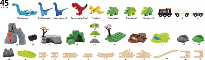 BRIO World - Train Set Dinosaur Deluxe Set 45pce