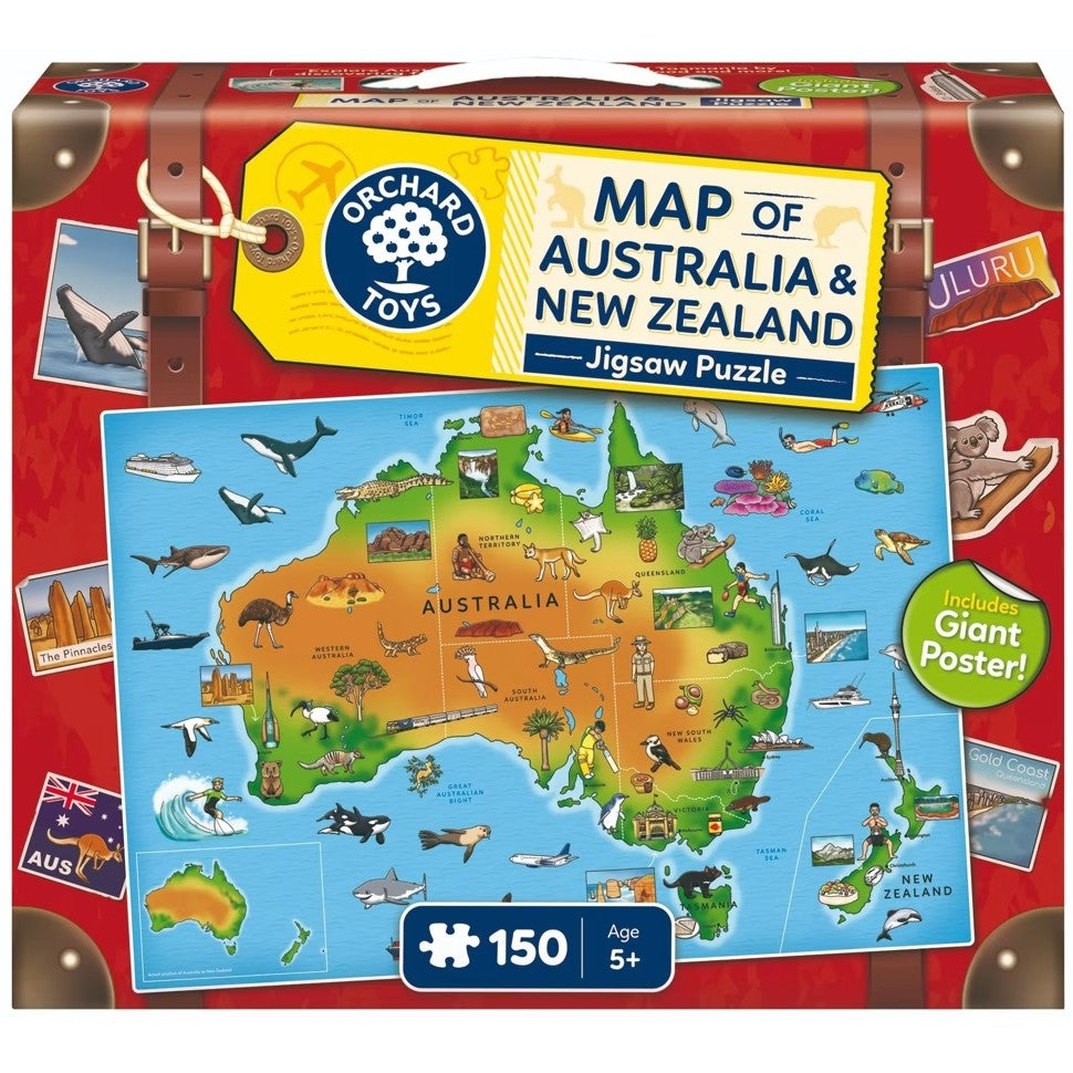 Orchard Toys - Map of Australia & New Zealand Jigsaw Puzzle 150 Pieces