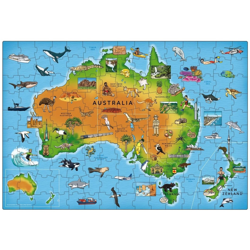 Orchard Toys - Map of Australia & New Zealand Jigsaw Puzzle 150 Pieces