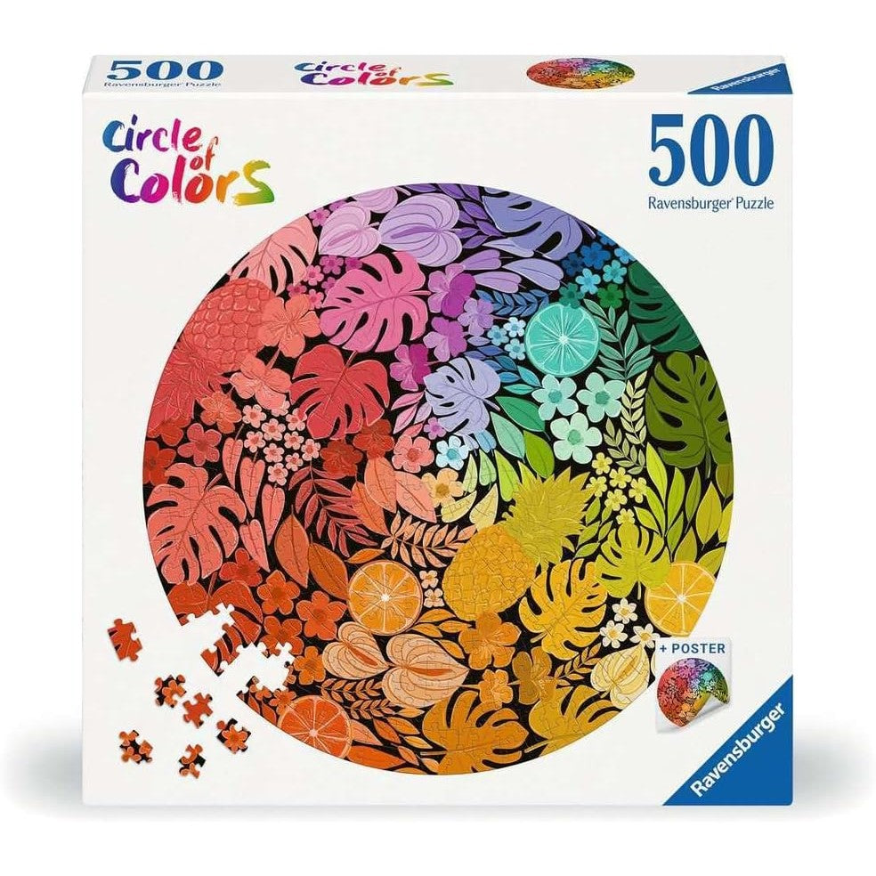 Ravensburger - Circle of Colors Tropical Circular Jigsaw Puzzle 500 Pieces
