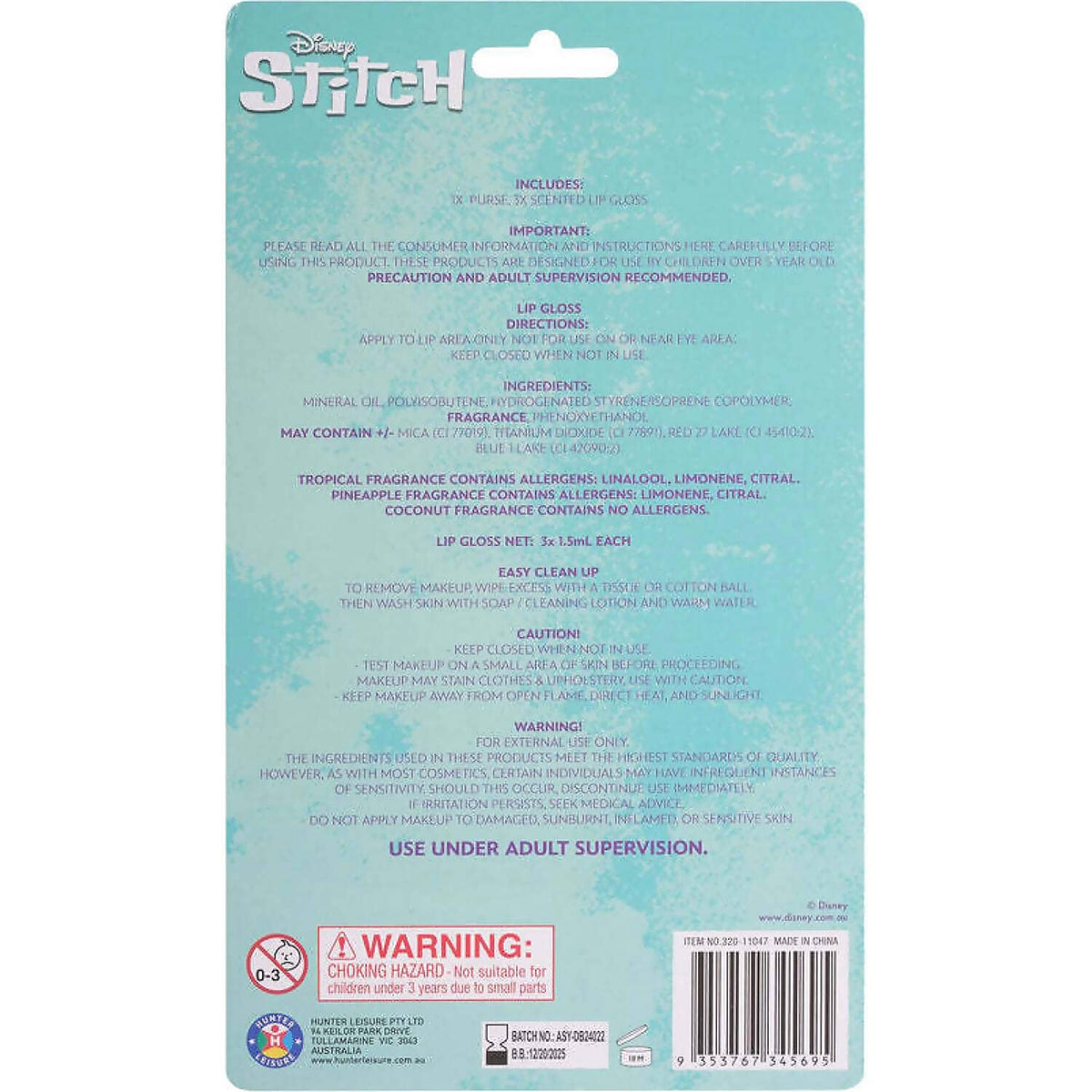 Disney - Stitch - 3 Pack  Lip Gloss & Purse Set