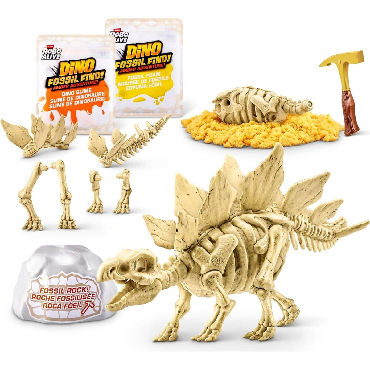 ZURU - Robo Alive Light-Up Dino Fossil Find! Amber Adventure!
