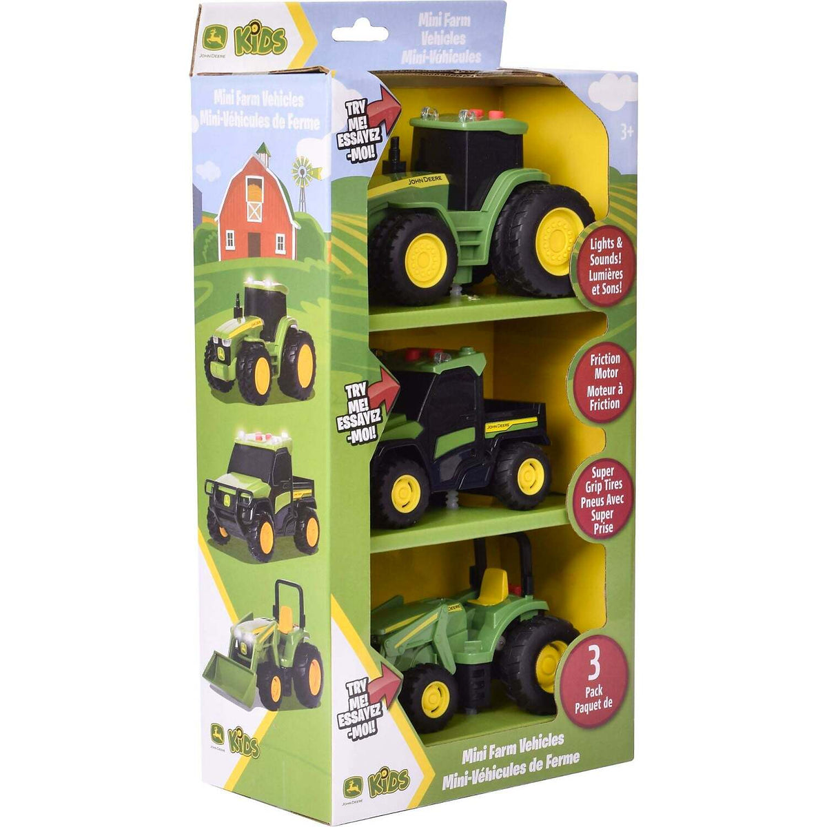 John Deere - Kids - Mini Farm Vehicles 3 Pack  with Lights & Sounds!