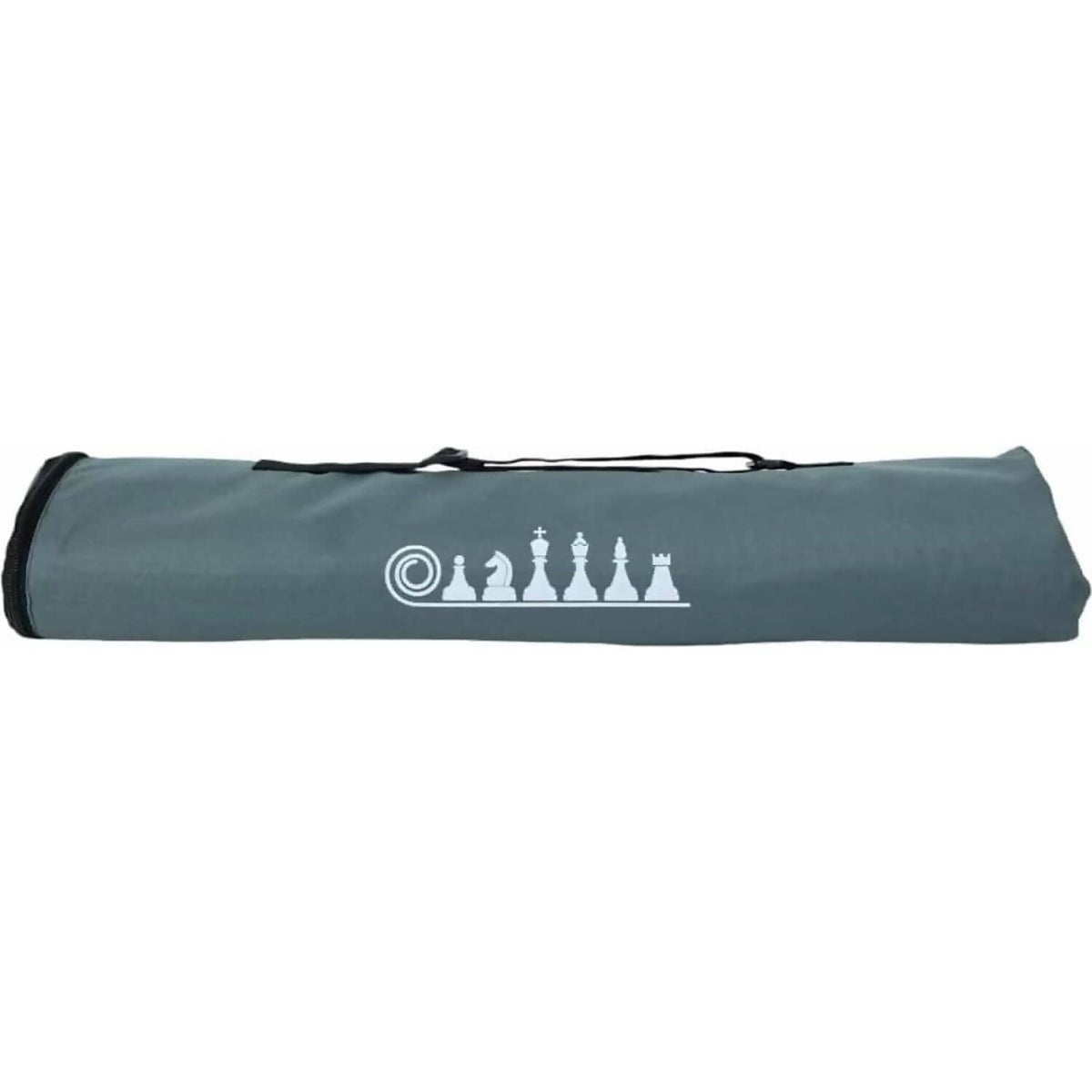 Lets Play Games - Classics Club Chess Set 20-inch - Portable Rubber Roll Up Black Woodgrain Look