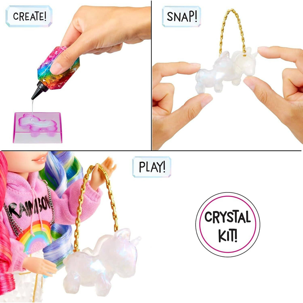 Rainbow High - Creative Crystals Amaya Raine 28cm Fashion Doll & Accessories DIY