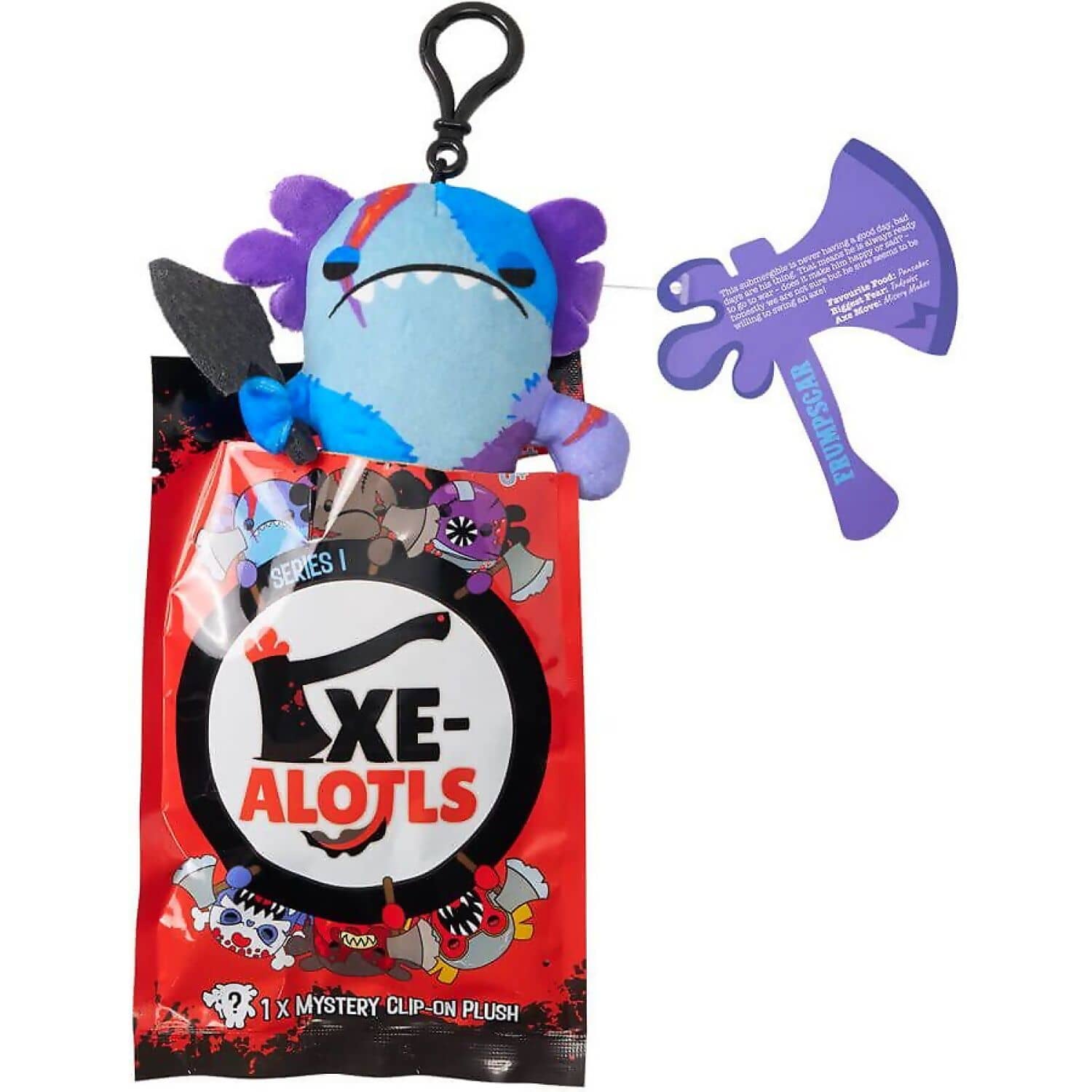 Kreepy Collectibles - Series 1 Edition Axe-Alotls Mystery Blind Bag Surprise Plush - 10cm Plush Clip-On - Jasnor