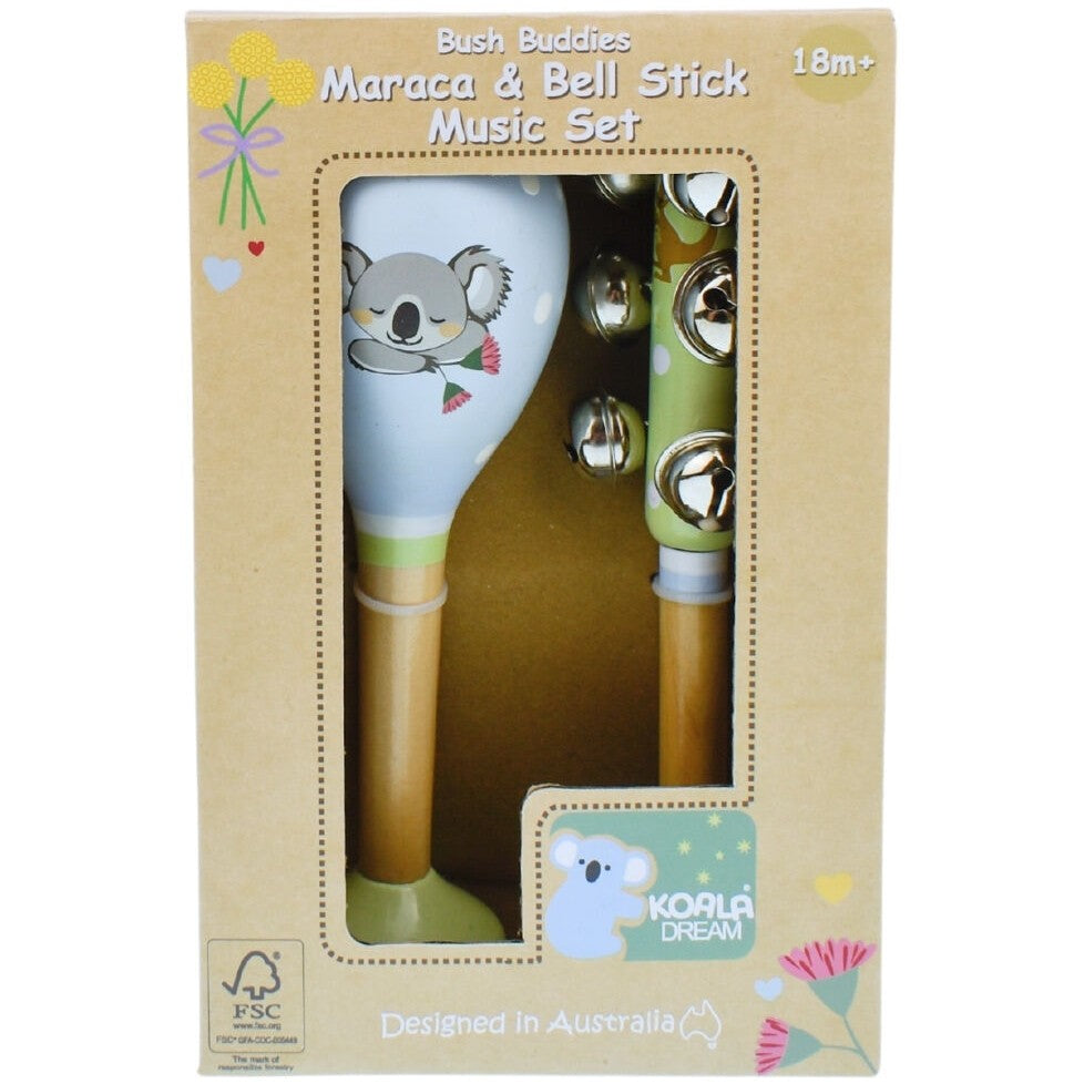Koala Dream - Bush Buddies Australian Animals Maraca & Bell Stick Set