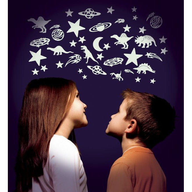 Brainstorm Toys - The Original Glowstars Company Glow in the Dark Cosmic Glow Moon & Stars