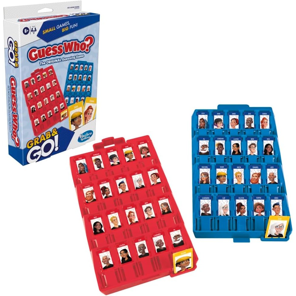 Hasbro -  Gaming - Guess Who? Grab & Go! Portable Travel Board Game