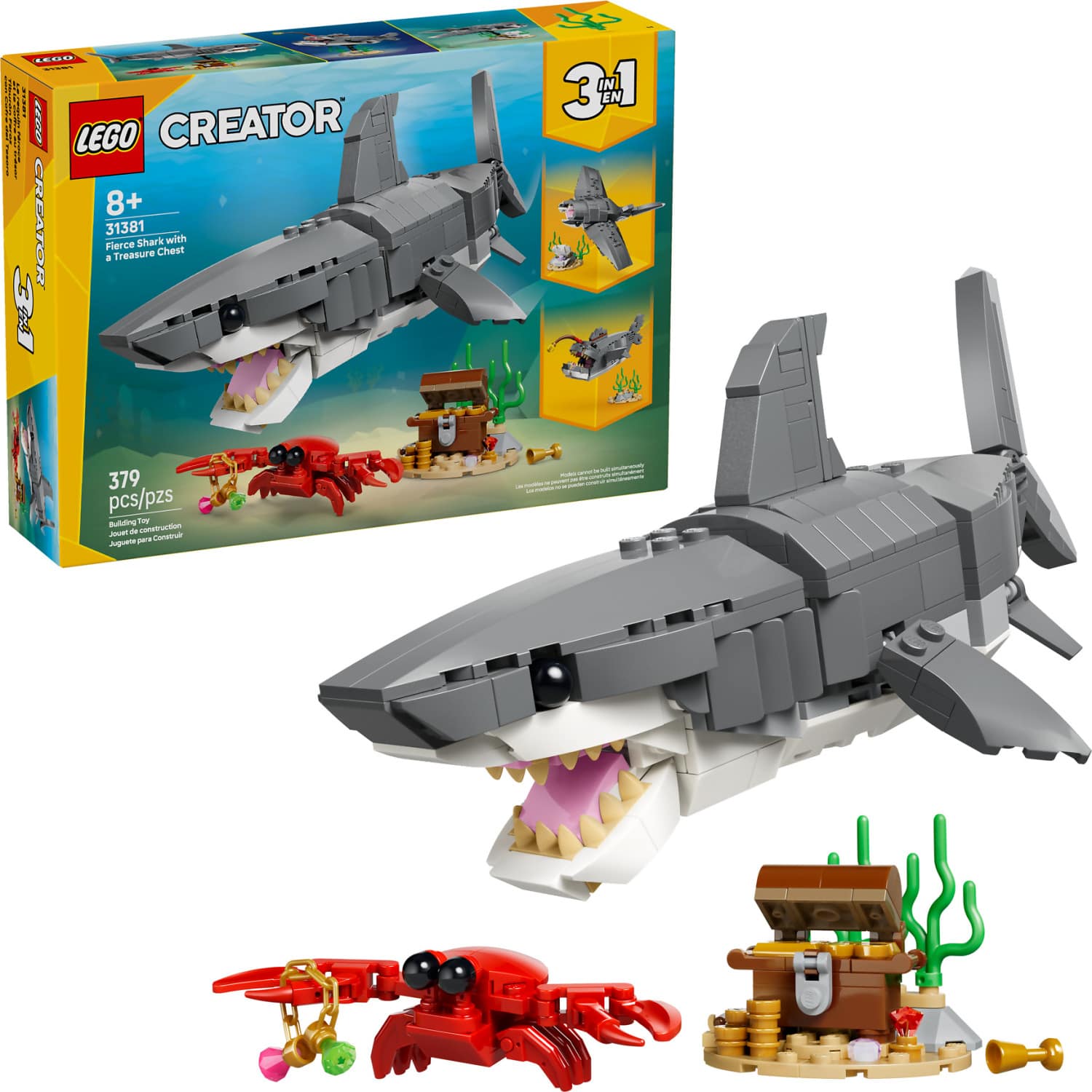 LEGO® 31381 Fierce Shark with a Treasure Chest - Creator 3-in-1