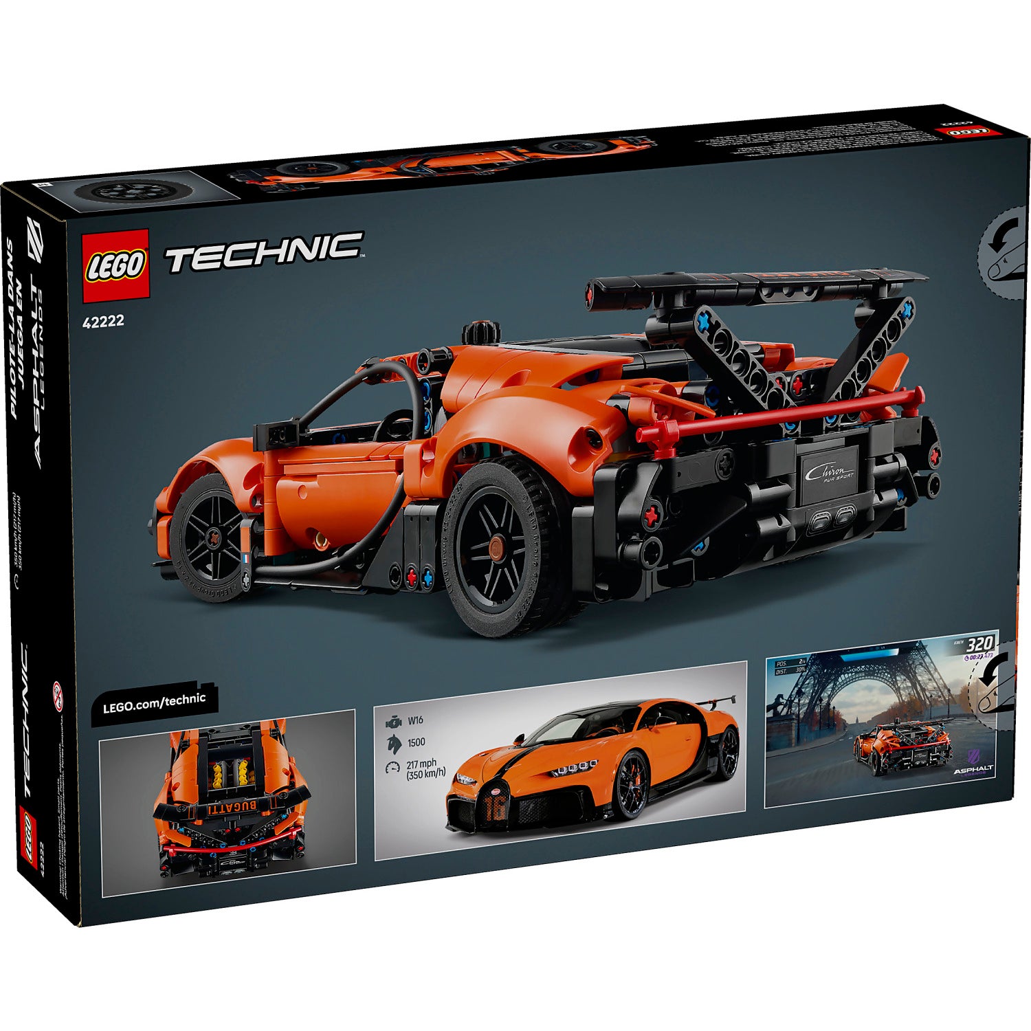 LEGO® 42222 Bugatti Chiron Pur Sport Hypercar - Technic