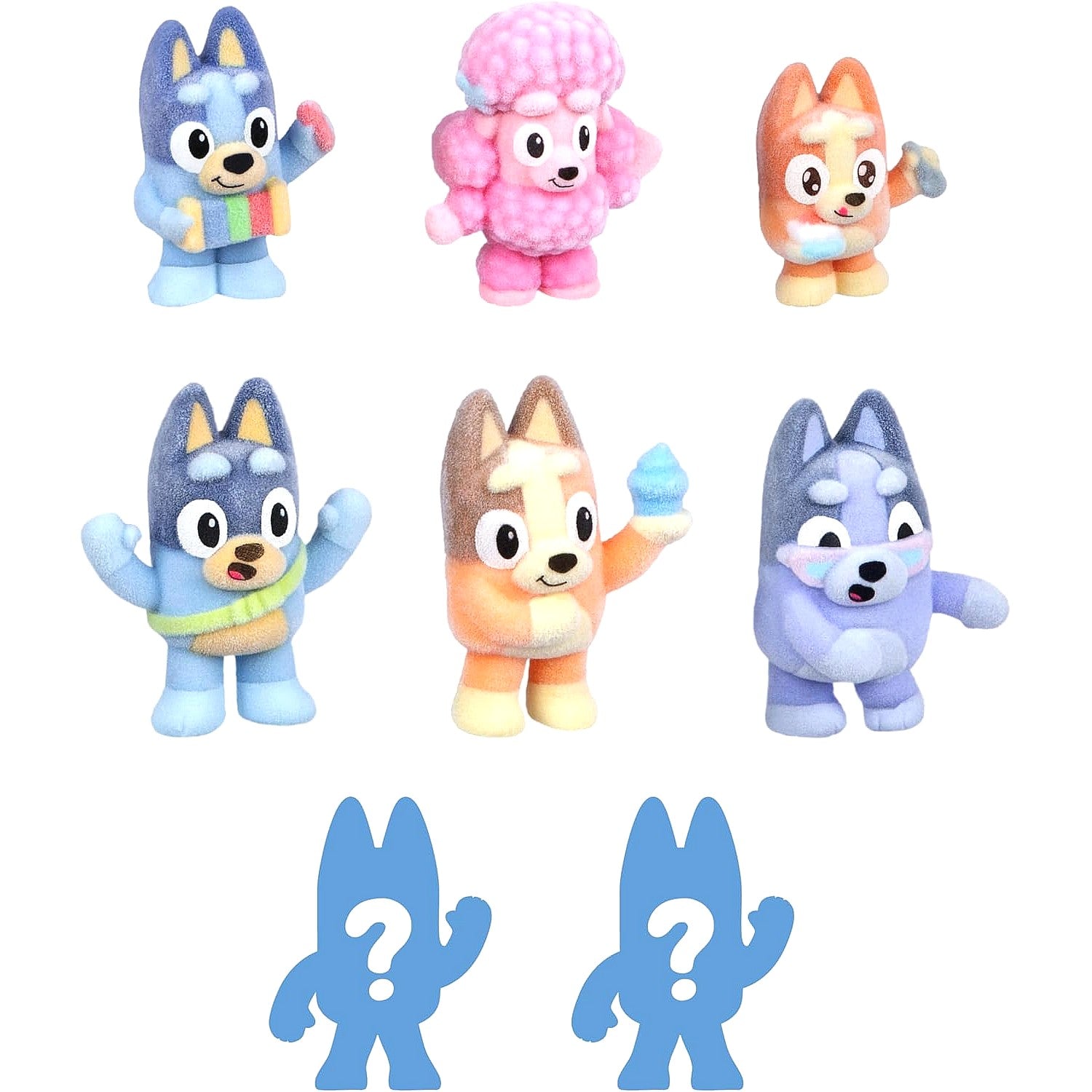 Bluey - Fuzzies Deluxe Figure 6 Pack with 2 Surprise Figures
