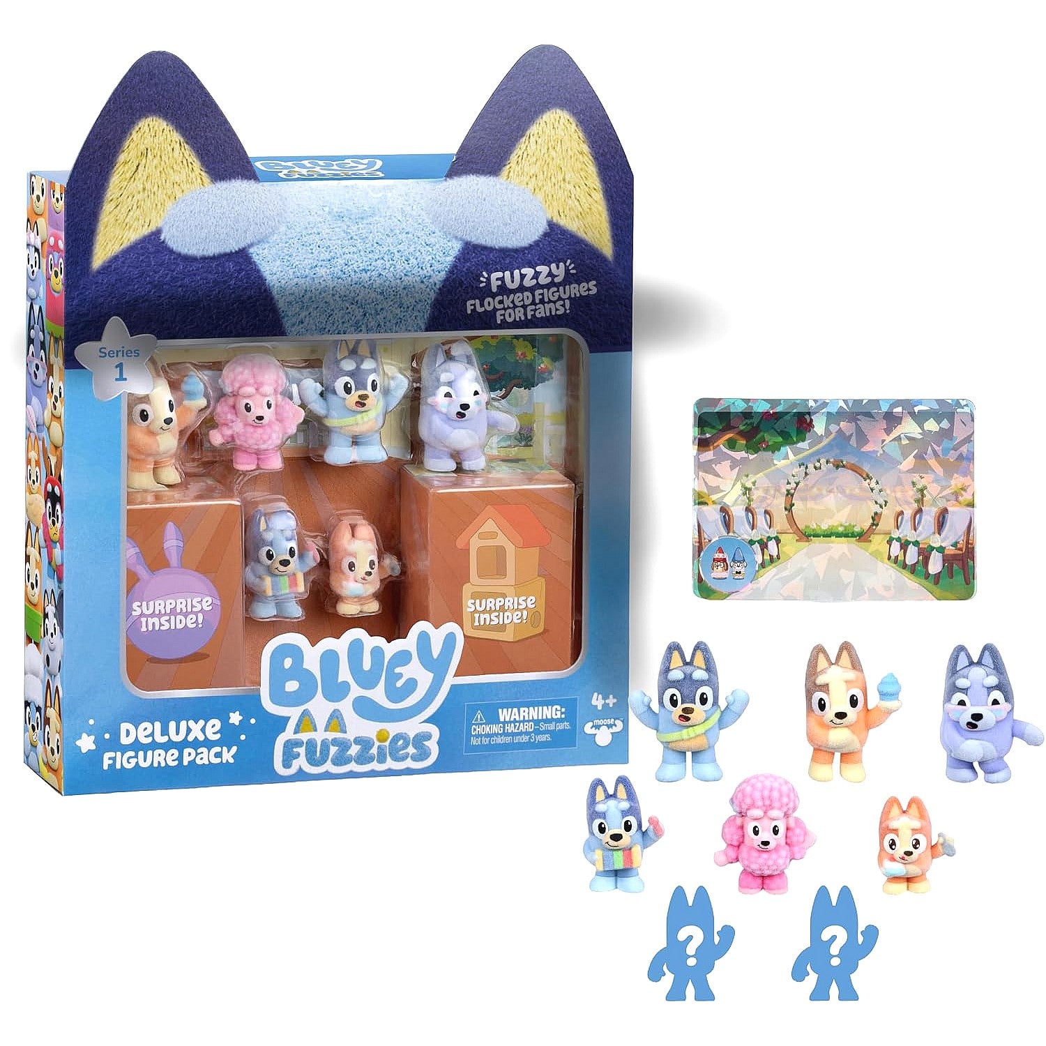 Bluey - Fuzzies Deluxe Figure 6 Pack with 2 Surprise Figures