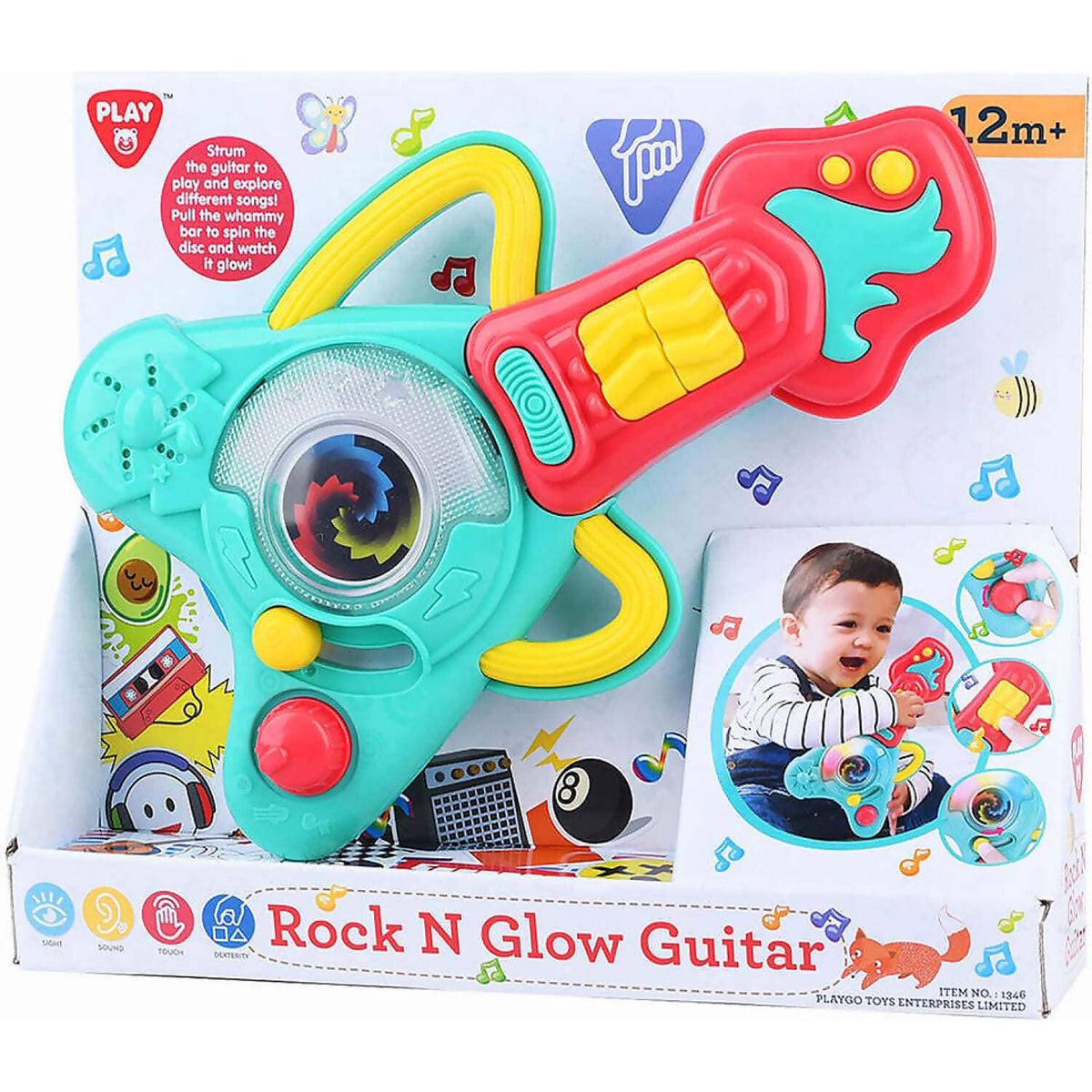 Playgo Toys Ent. Ltd - Battery Operated Rock N Glow Guitar Assorted Colors (chosen At Random)