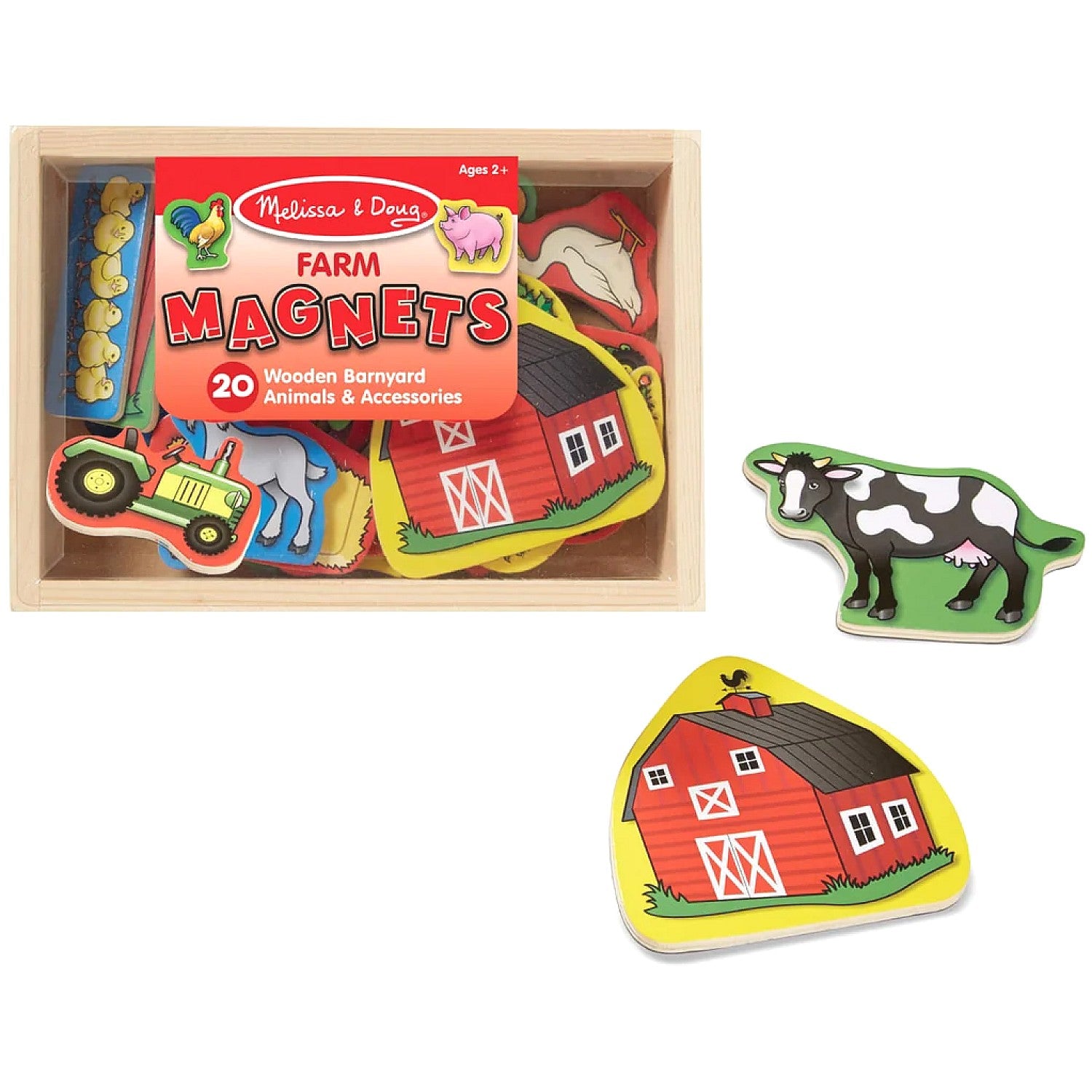Melissa & Doug - Wooden Farm Magnets 20 Pieces