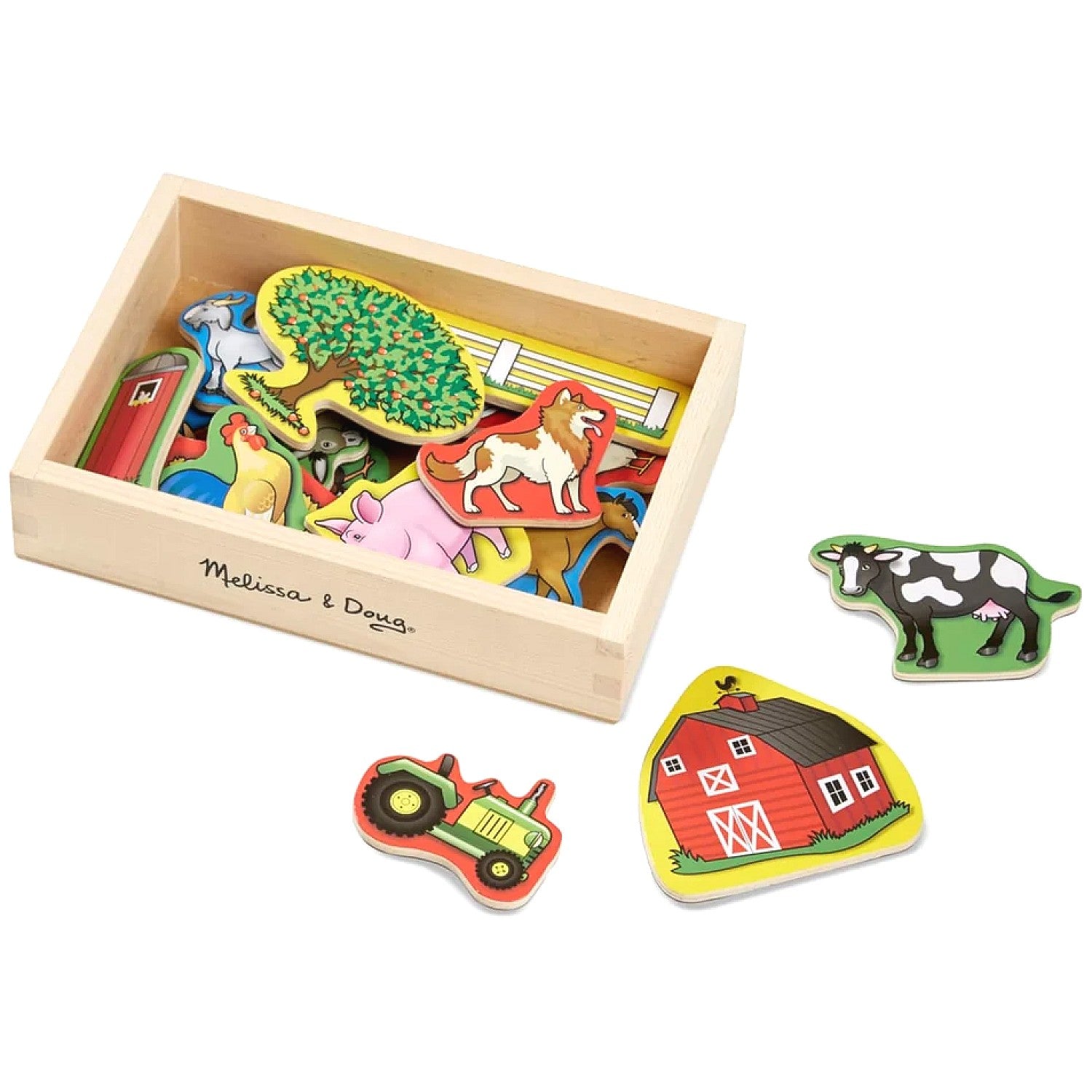 Melissa & Doug - Wooden Farm Magnets 20 Pieces