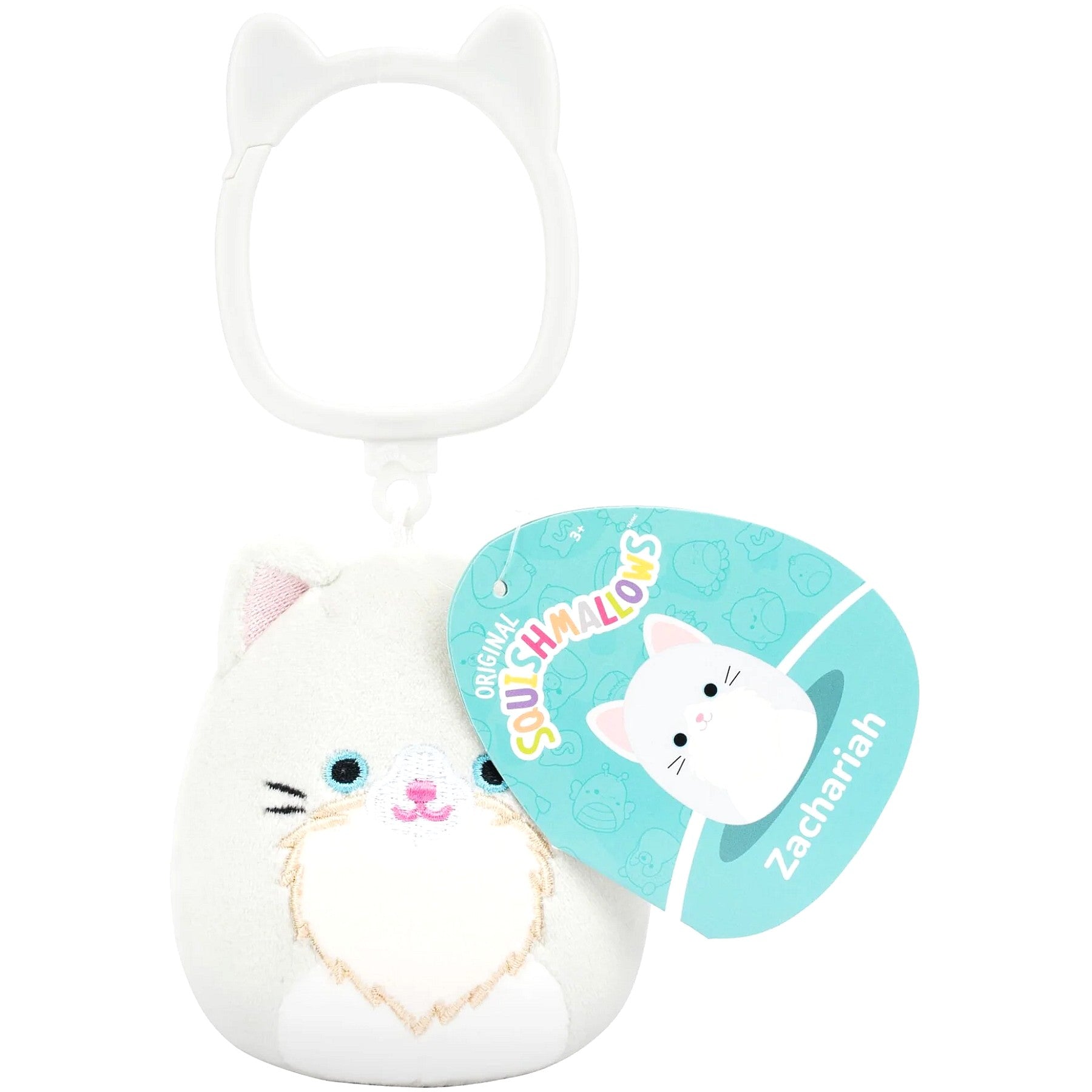 Squishmallows - Zachariah Angora Cat 3.5 Inch Clip On Plush